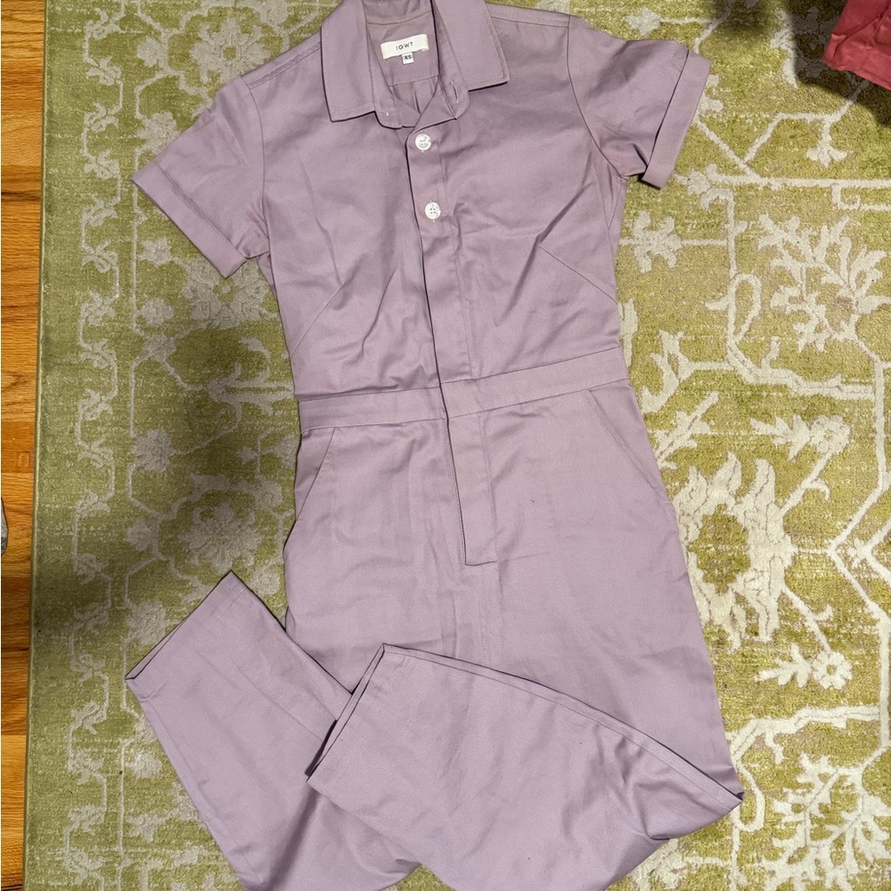 Lavender Short-Sleeve Jumpsuit